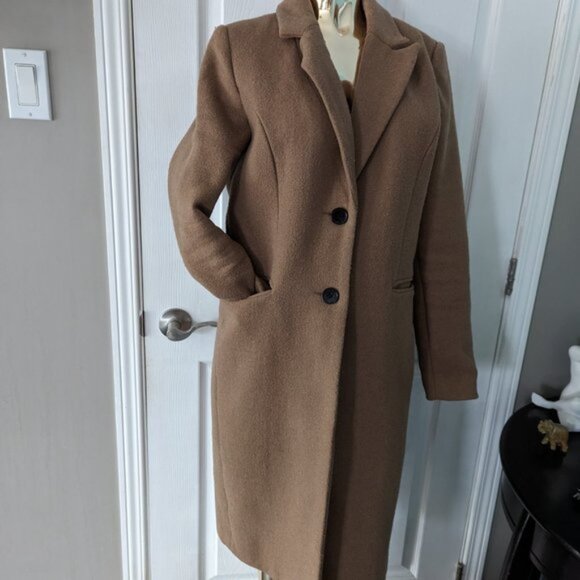 Vero Moda Tan Wool Coat size Medium - Picture 1 of 4